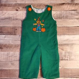 Halloween Romper Baby 18 M Green Corduroy